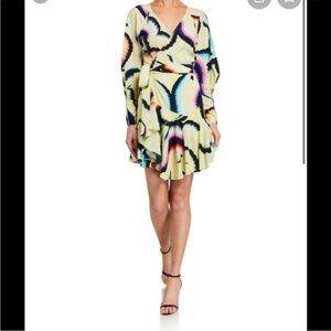 A.L.C. Enzo Long Sleeve Stretch Silk Wrap Dress Size 10